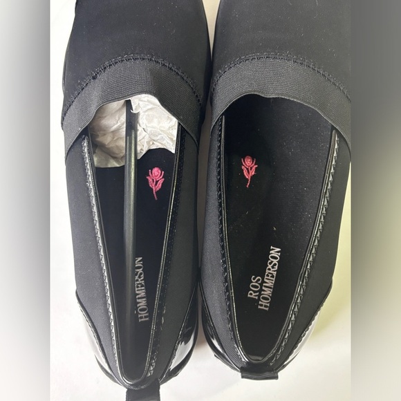 NWT Ros Hommerson Carol Black Patent Trim Slip On Casual Comfort Flats 6.5M - Picture 7 of 9